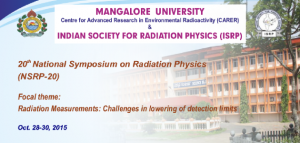 NSRP -20: National Symposium on Radiation Physics, Oct 28-30, 2015